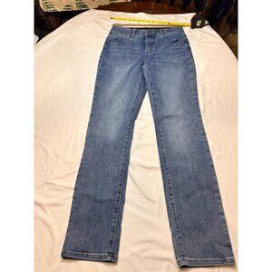 Tribal Jeans Womens Sophia Curvy Straight Size 8 Medium Wash Denim